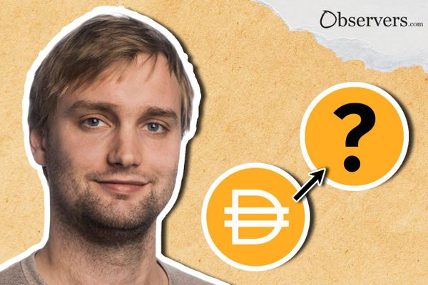 Rune Christensen and logo of DAI stablecoin.