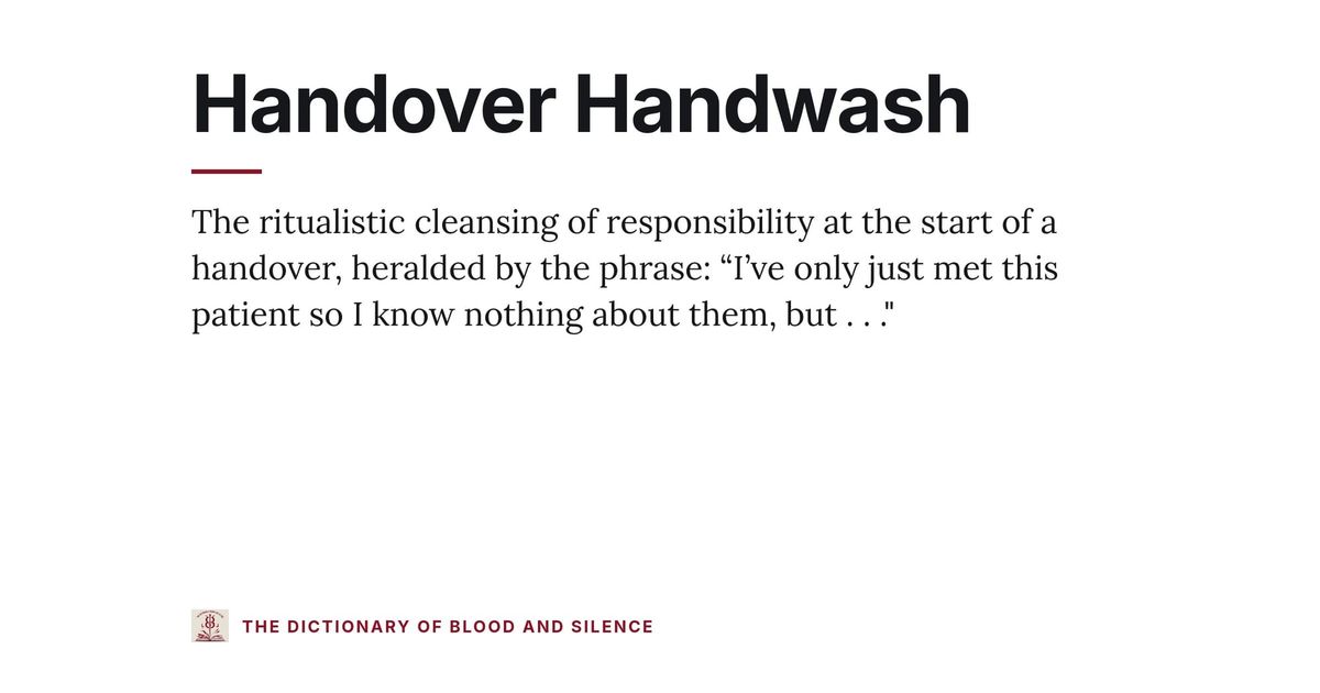 Handover Handwash
