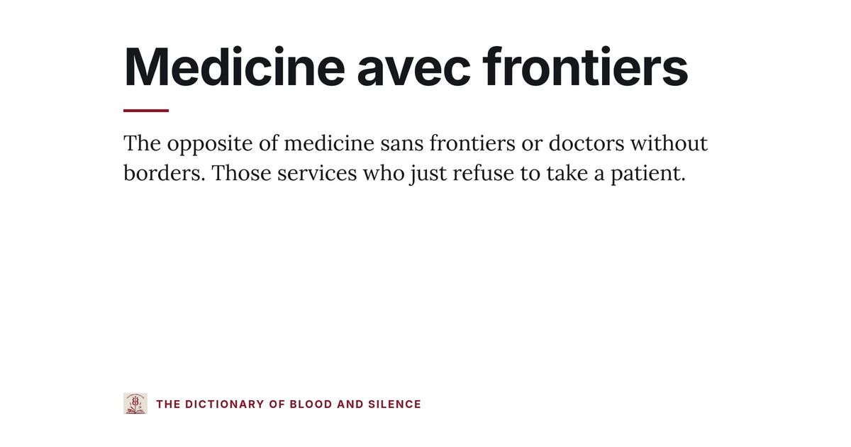 Medicine avec frontiers