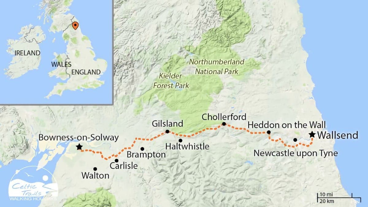 Hadrian's Wall Path Map
