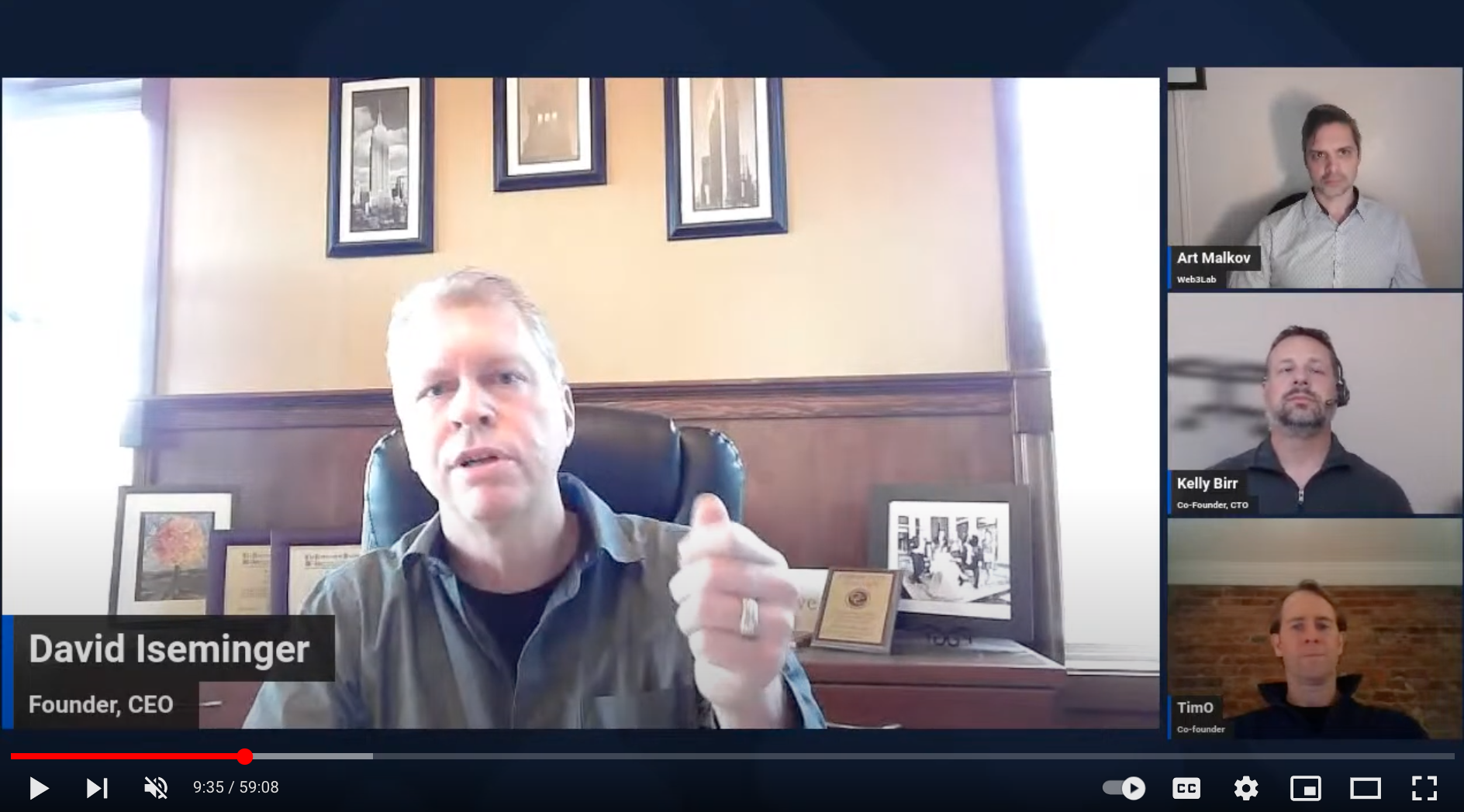 Video screenshot of Fireside chat with IronWeave Co-Founders