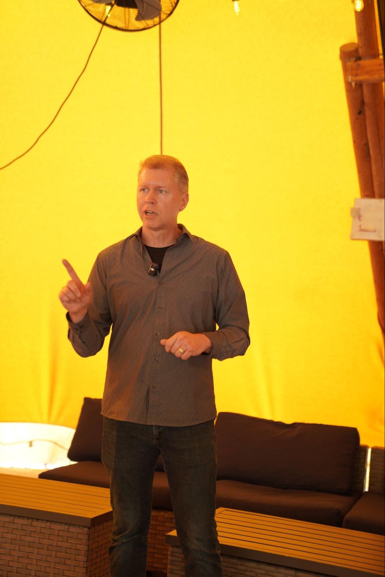 David Iseminger addresses attendees at Democratize 24