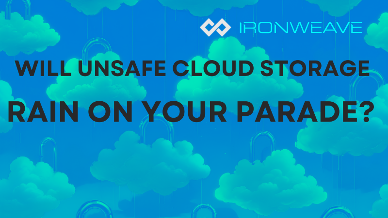 Title text over aqua blue clouds with padlocks embedded within each