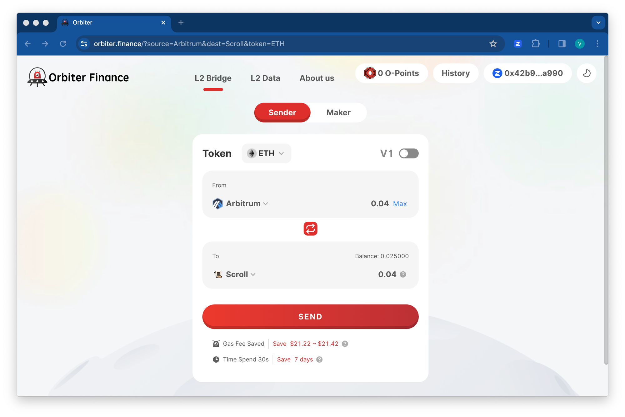 Bridging to Scroll with Orbiter Finance