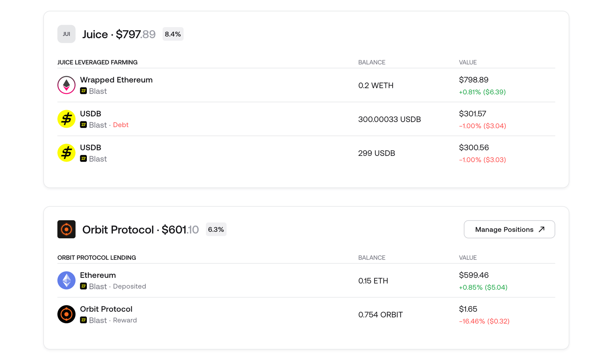 Track your DeFi on Blast with Zerion