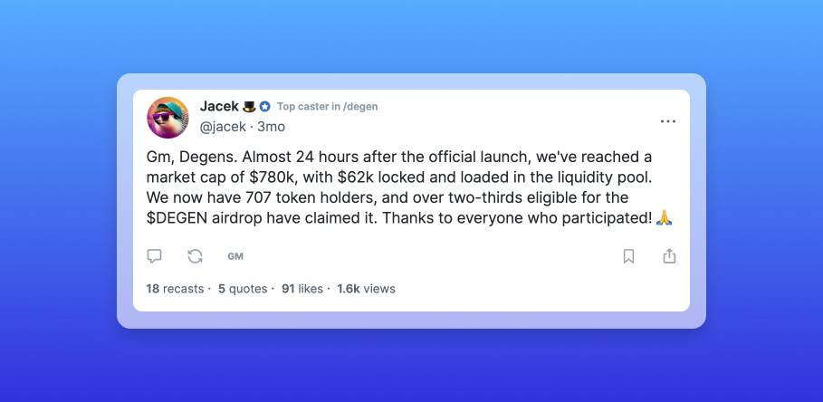 screenshot of Warpcast 