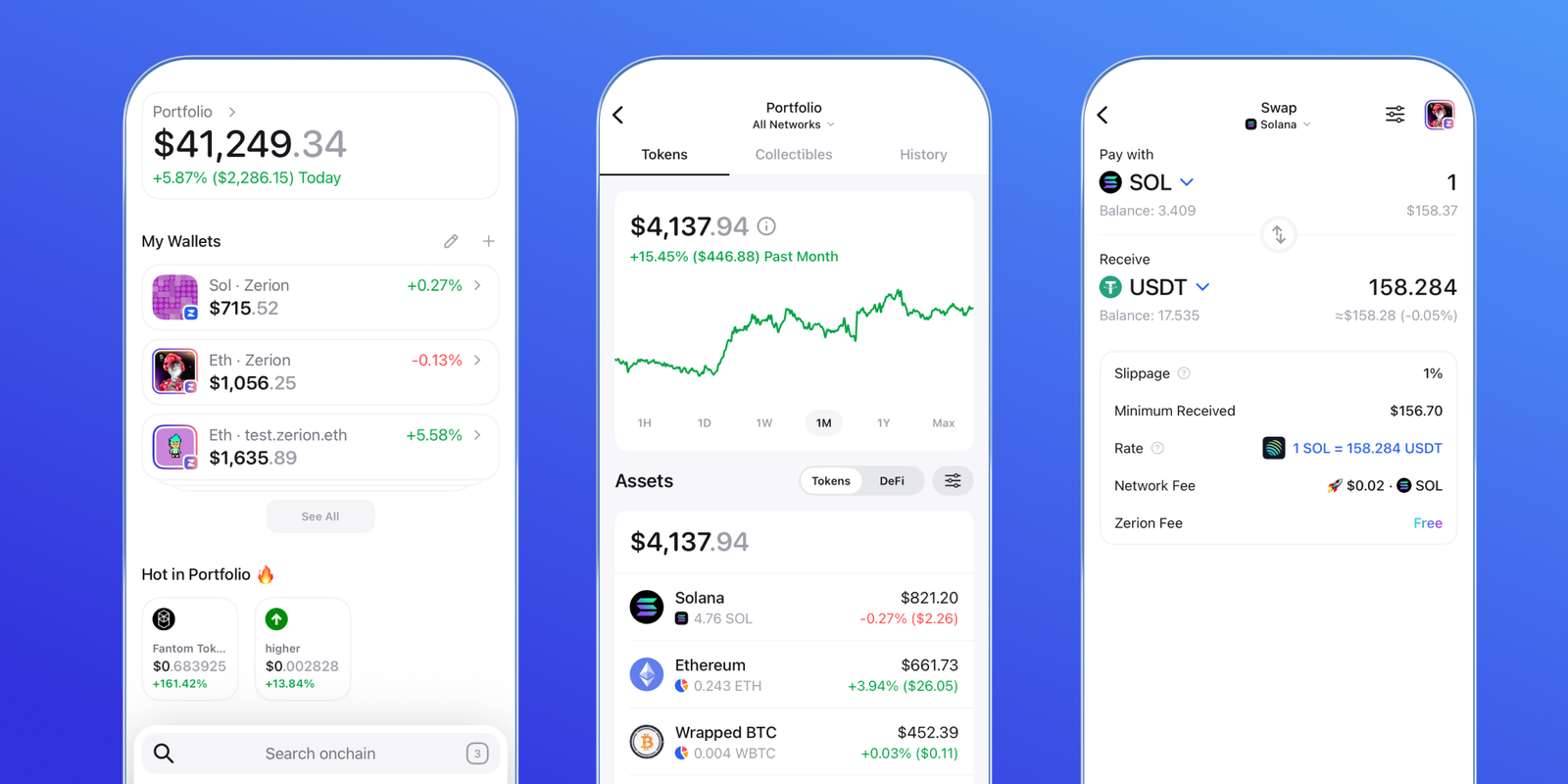 Zerion: one wallet for Solana and 50+ EVM chains