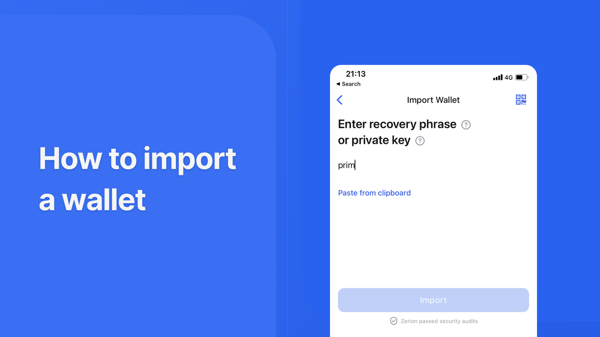 How to Import Your MetaMask into Zerion Wallet