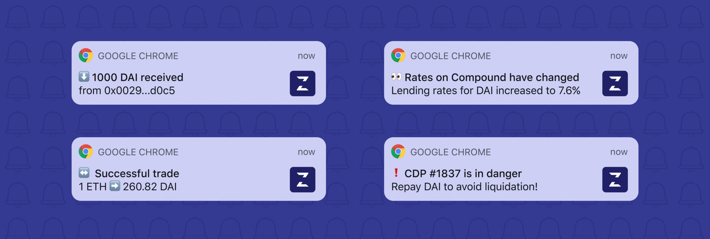 Push-notifications for DeFi