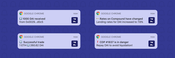 Push-notifications for DeFi
