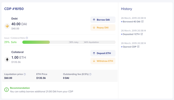 Borrow DAI directly from Zerion interface