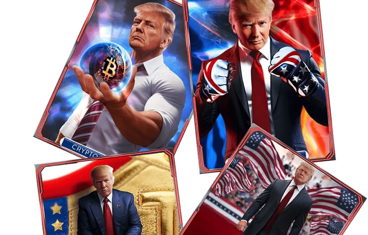 Donald Trump digital trading card NFTs from CollectTrumpCards