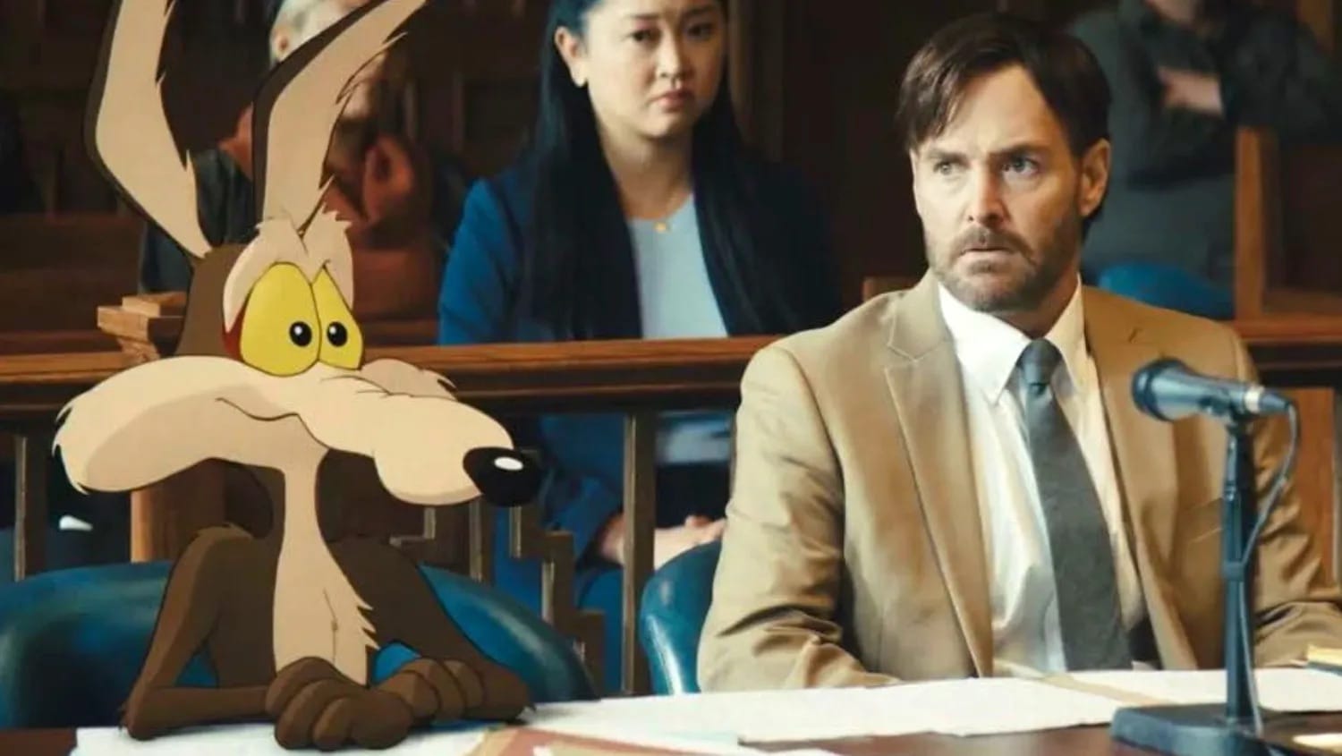 Wile E. Coyote and Will Forte in Coyote vs. Acme