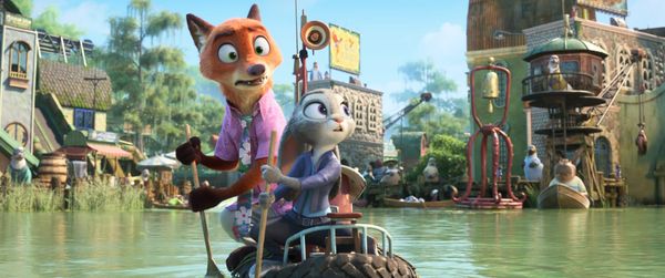 Nick Wilde (Jason Bateman) and Judy Hopps (Ginnifer Goodwin) in Zootopia 2