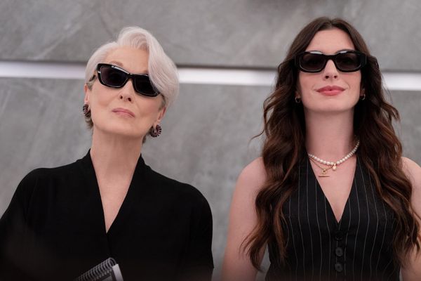 Meryl Streep as Miranda Priestly and Anne Hathaway as Andy Sachs in The Devil Wears Prada 2