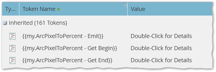 snippet of Marketo program » Tokens tab showing only miscellaneous Inherited tokens