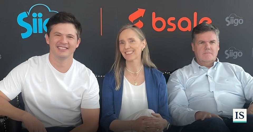 Siigo CEO David Ortiz and Bsale Founders Elvira and Gustavo Montero 