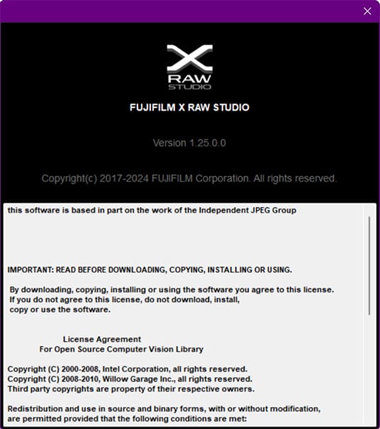 Applicazione FUJIFILM X RAW Studio per l'editing dei file .RAF