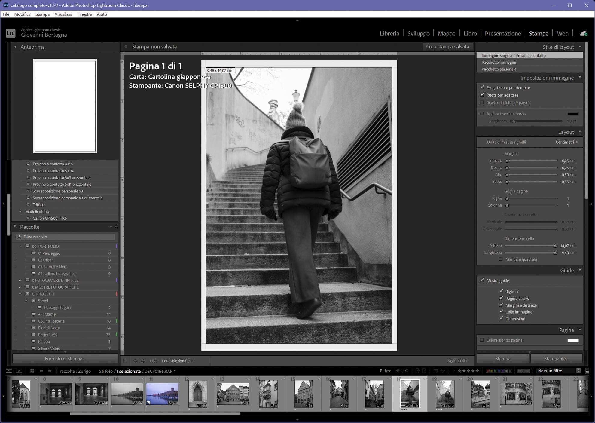 Modulo Stampa di Lightroom Classic e la stampante Canon Selphy CP1500