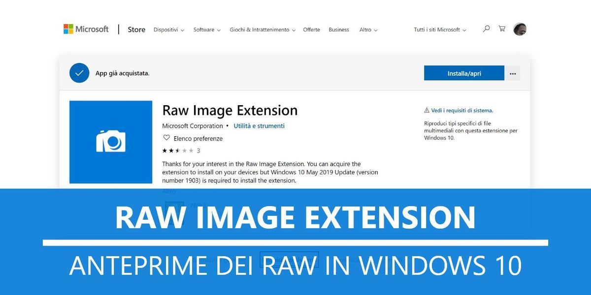 Raw Image Extension