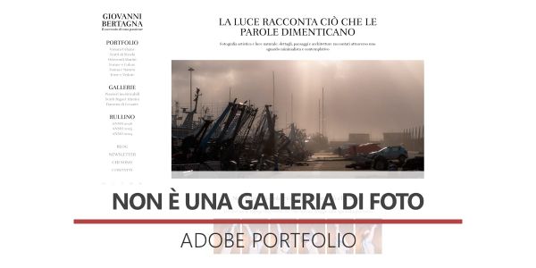Il Portfolio non è una galleria di foto. Home Page del Portfolio personale realizzato su Adobe Portfolio
