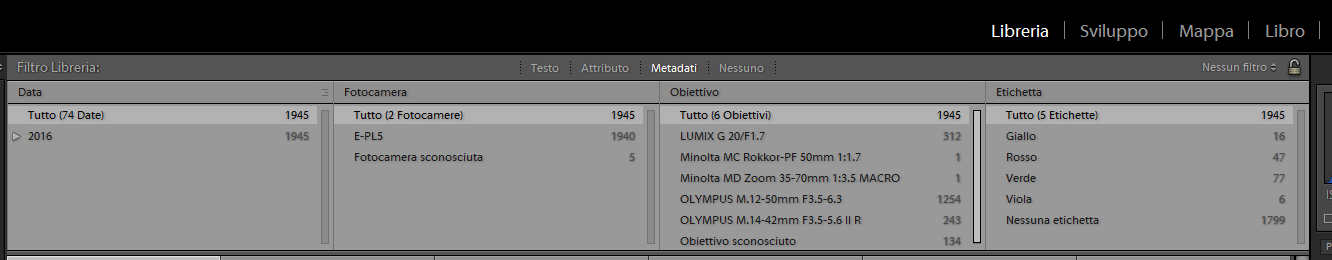 LensTagger - Filtro libreria Metadati