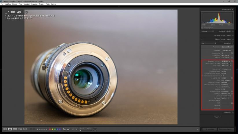 LensTagger - Foto con dati obiettivo