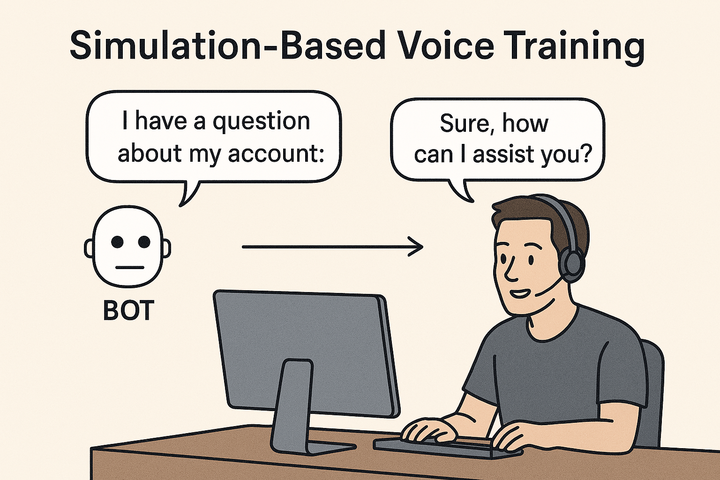 Voice bot technology dashboard displaying ultra-human audio waveforms in Anyreach platform