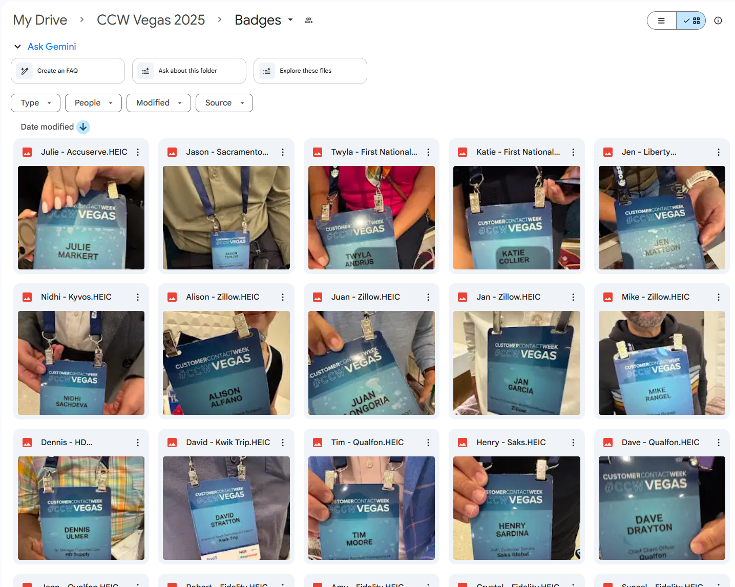 Contact management dashboard displaying conference attendee data in Anyreach platform