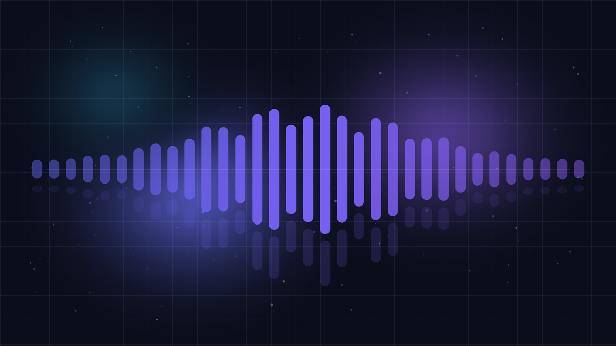 Abstract indigo audio waveform on dark navy representing AI voice agent platforms for BPOs