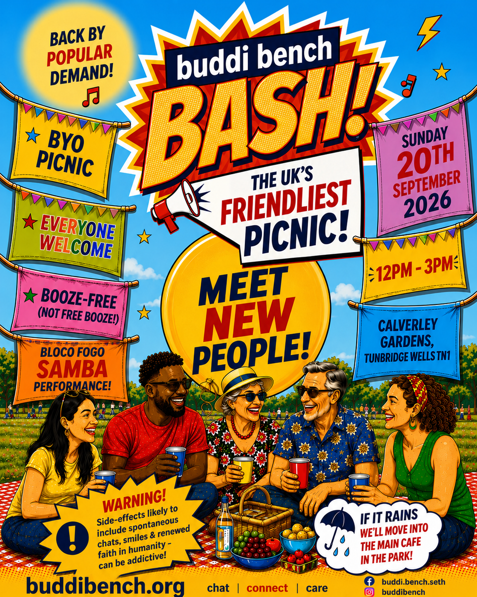 You're Invited to THE UK's FRIENDLIEST Picnic! buddi bench bash! PLUS 6 Key Offerings!