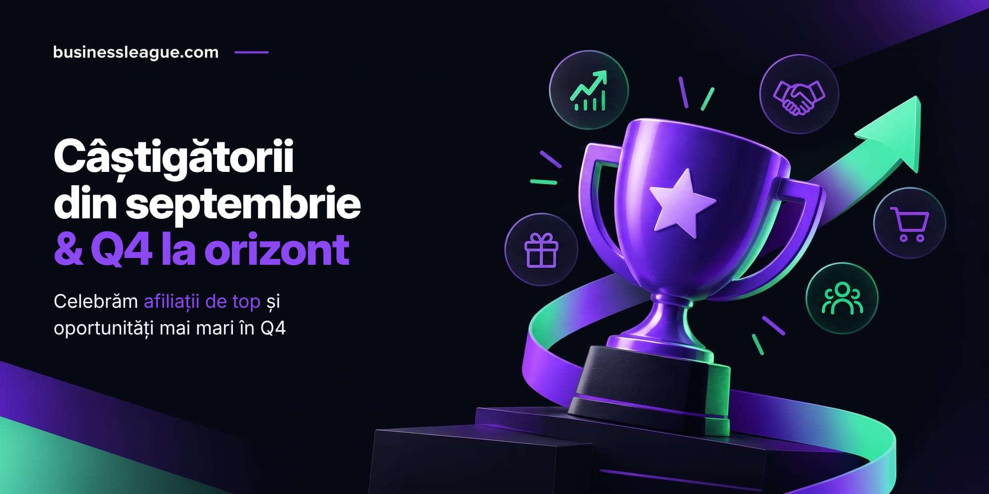 Anunțăm campionii afiliați și câștigătorii bonusurilor din septembrie