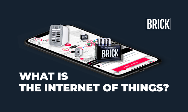 What is the Internet of Things? Image of a phone with power bank sharing stations on top