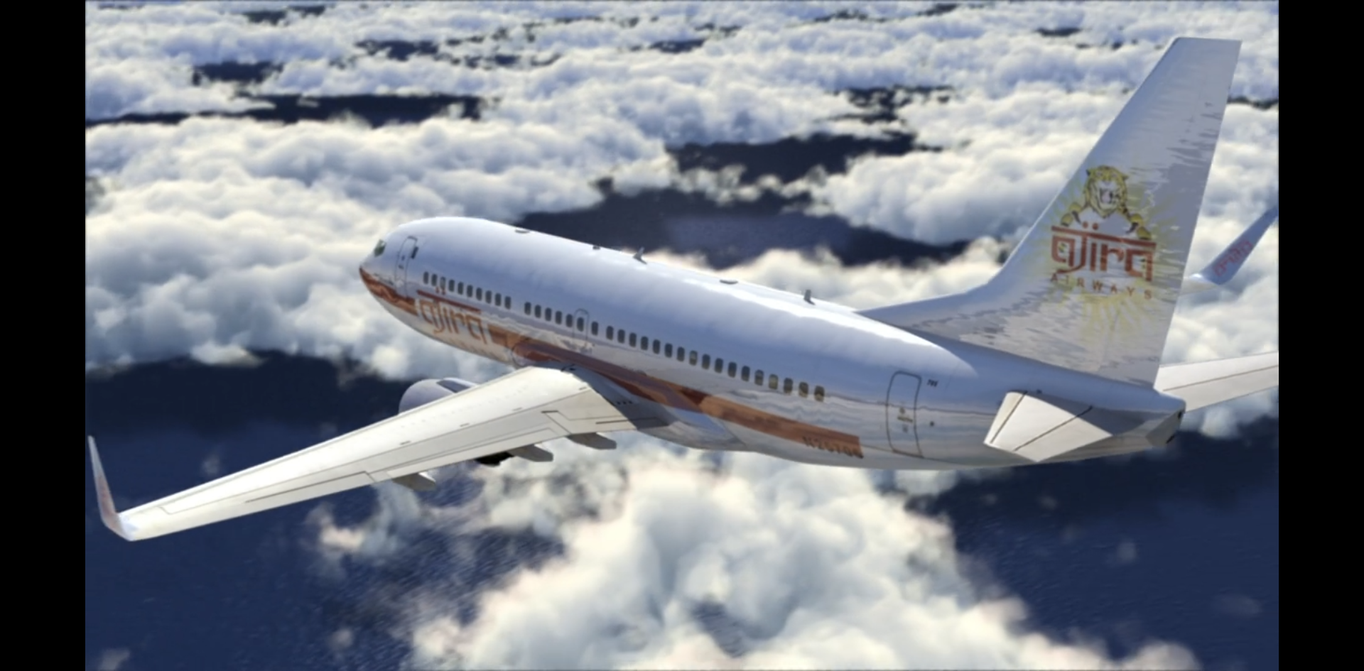 Ajira Flight 316 flies through the air like a mighty bird.