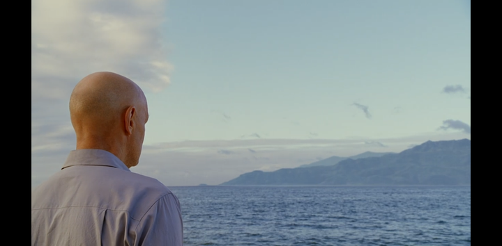 John Locke looks across the water to the main island.