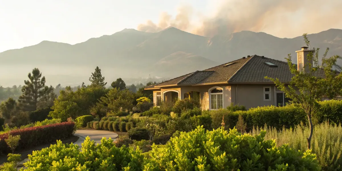 Getting a quote for high-risk property insurance for a home near a wildfire.