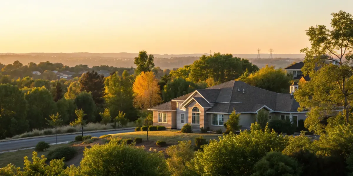 Suburban home at sunset protected by a smart FAIR Plan alternative.