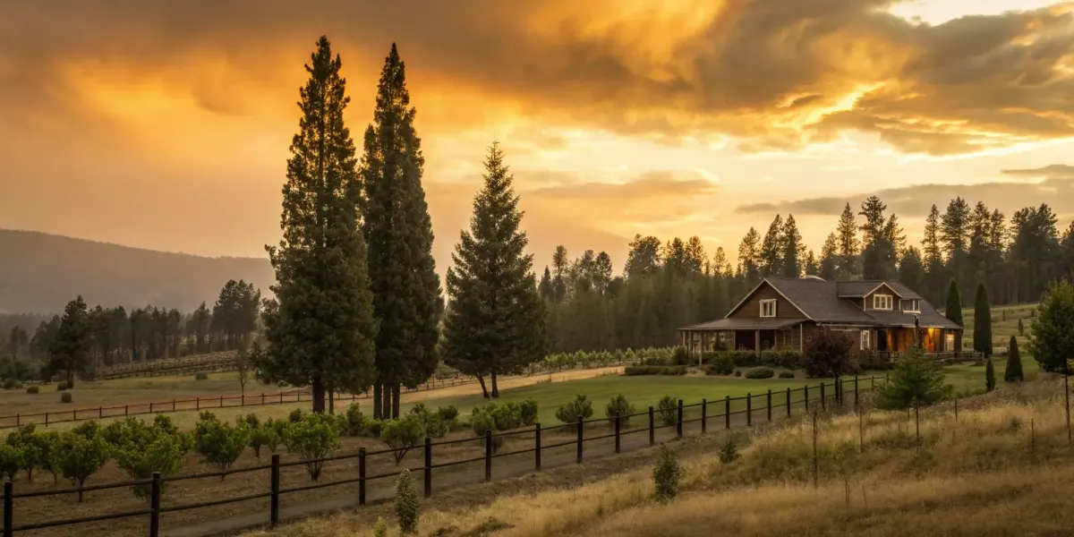 A home in a remote area at sunset, a property requiring the best insurance coverage.