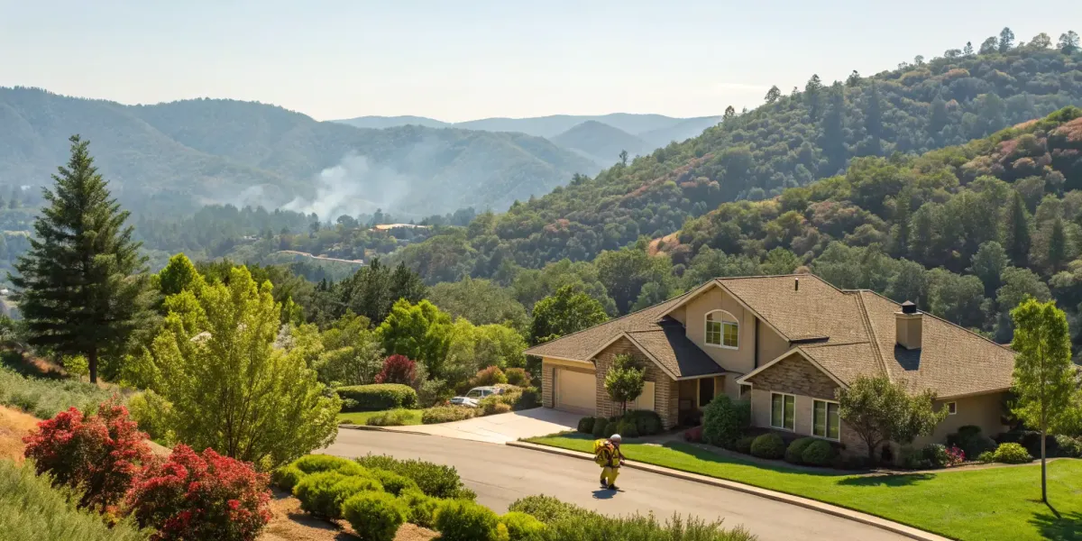 Dwelling fire policy quote for a home in a high-risk area with a wildfire approaching.