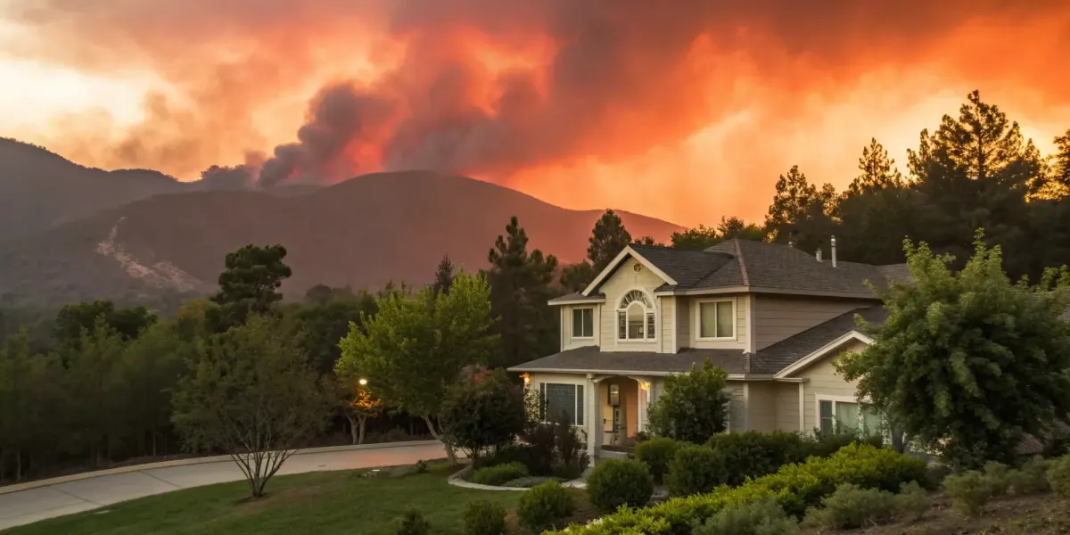 A home near a wildfire, questioning if a homeowners policy will cover the fire and smoke damage.