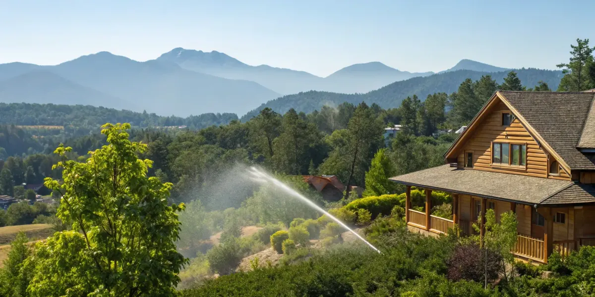 Comparing wildfire insurance quotes for a mountain home with a sprinkler system.