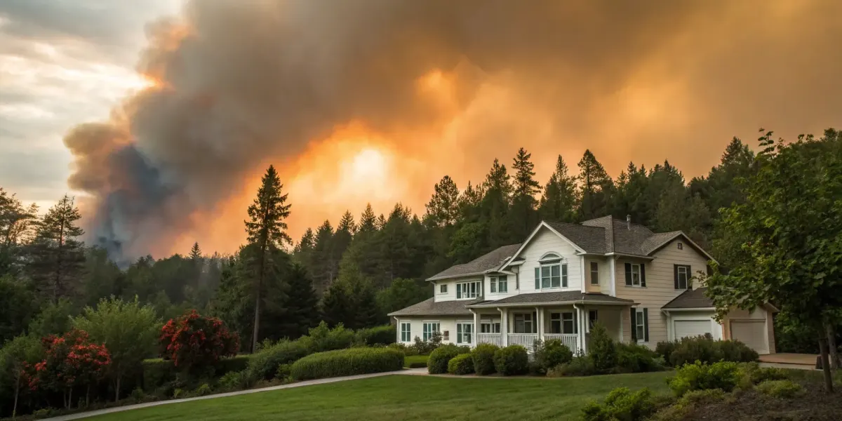 A home threatened by a wildfire is considered high-risk for homeowners insurance.