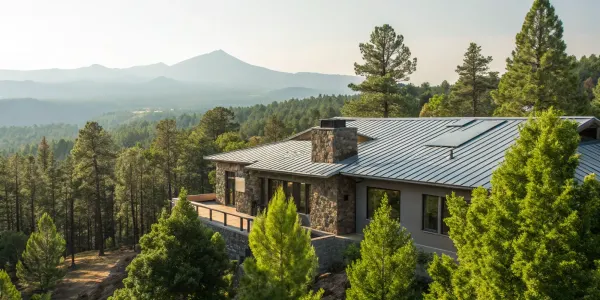 A modern fire-resistant home with features that help secure the best insurance in high-risk areas.