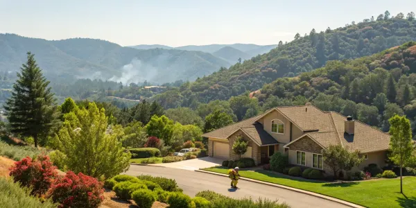 Dwelling fire policy quote for a home in a high-risk area with a wildfire approaching.