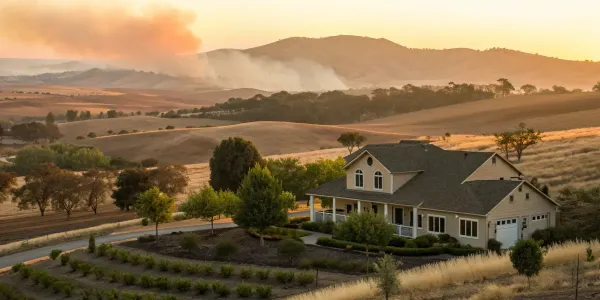 A home in a high-risk fire zone, a challenge for insurance companies writing policies.