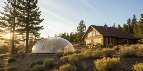 Comparing policies for a modern vacation home in a California forest.