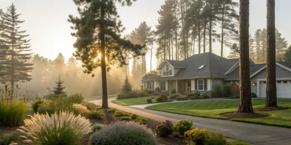 Compare private insurance rates for a suburban home with a manicured lawn.