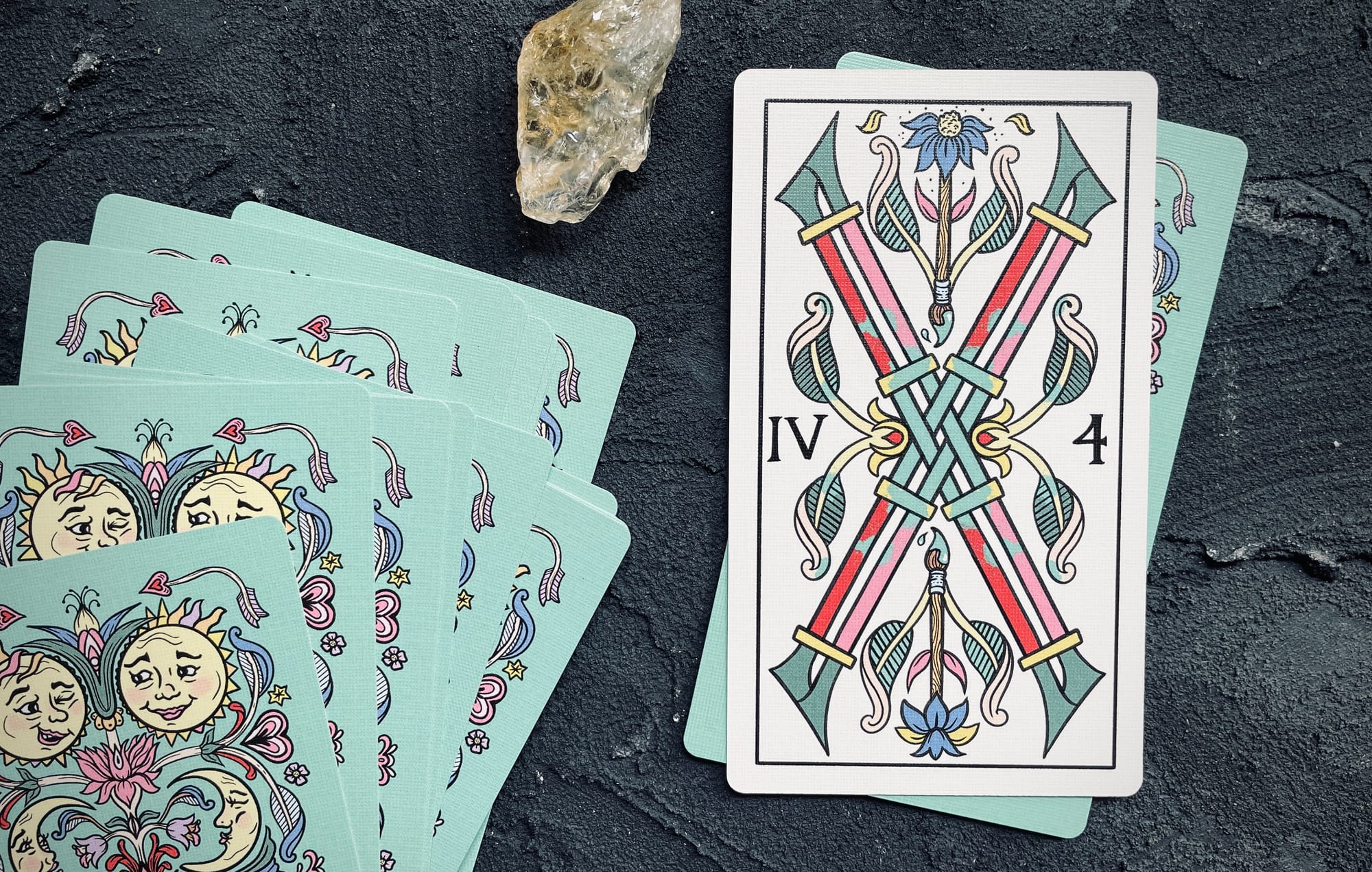 four of wands from the gay marseilles