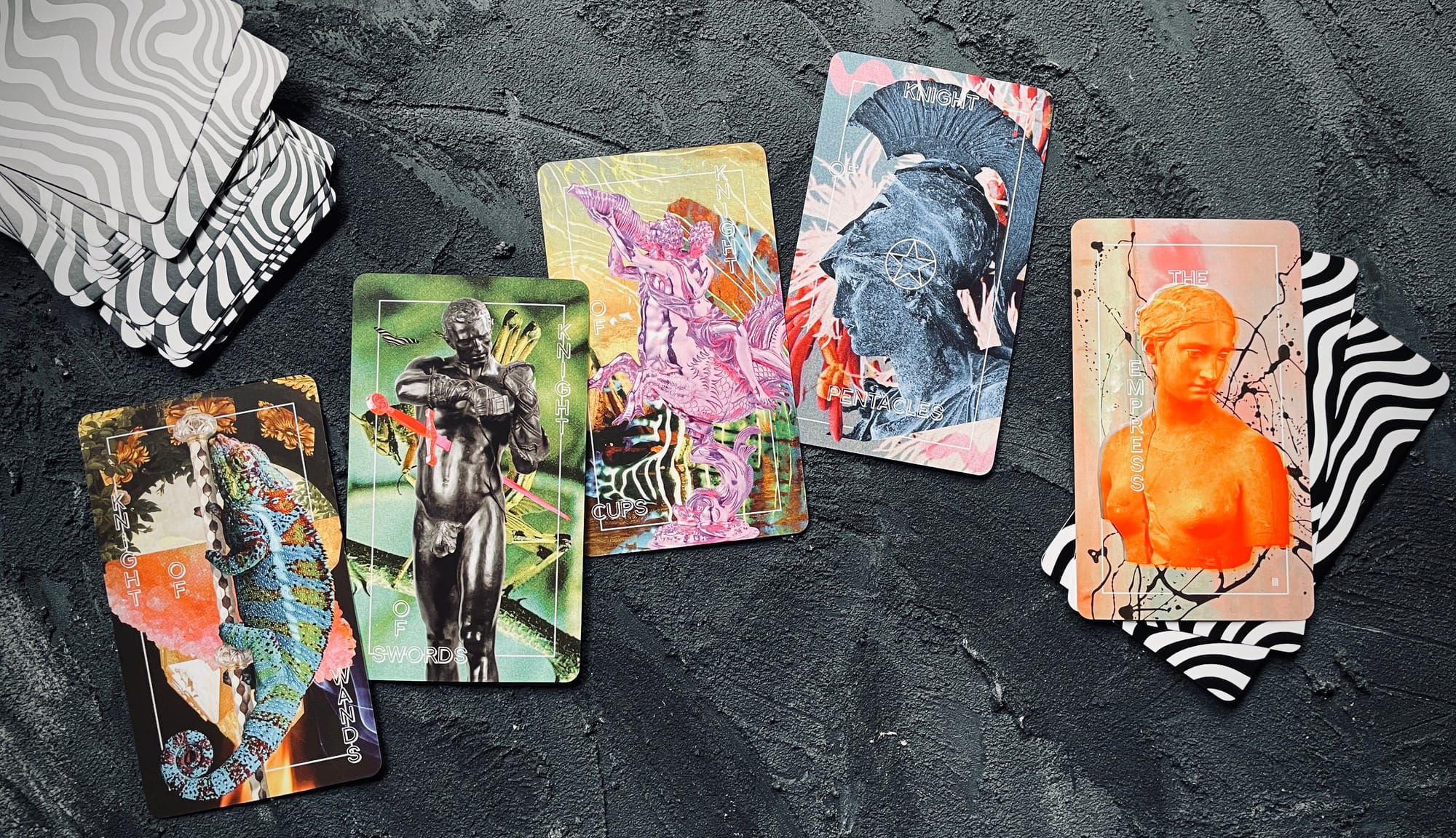 four knights & the empress from the anthropologist tarot