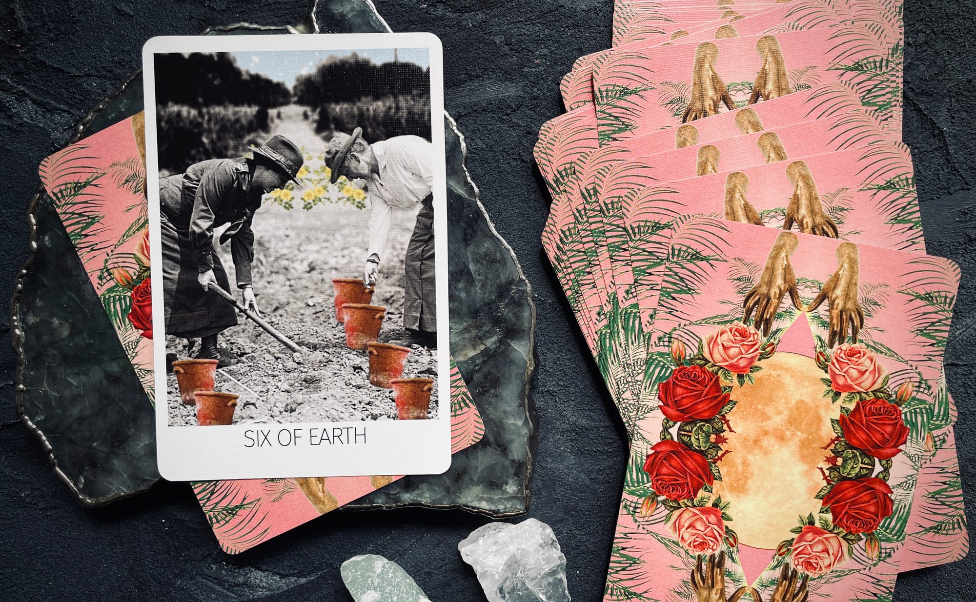 six of earth from the rosebud tarot